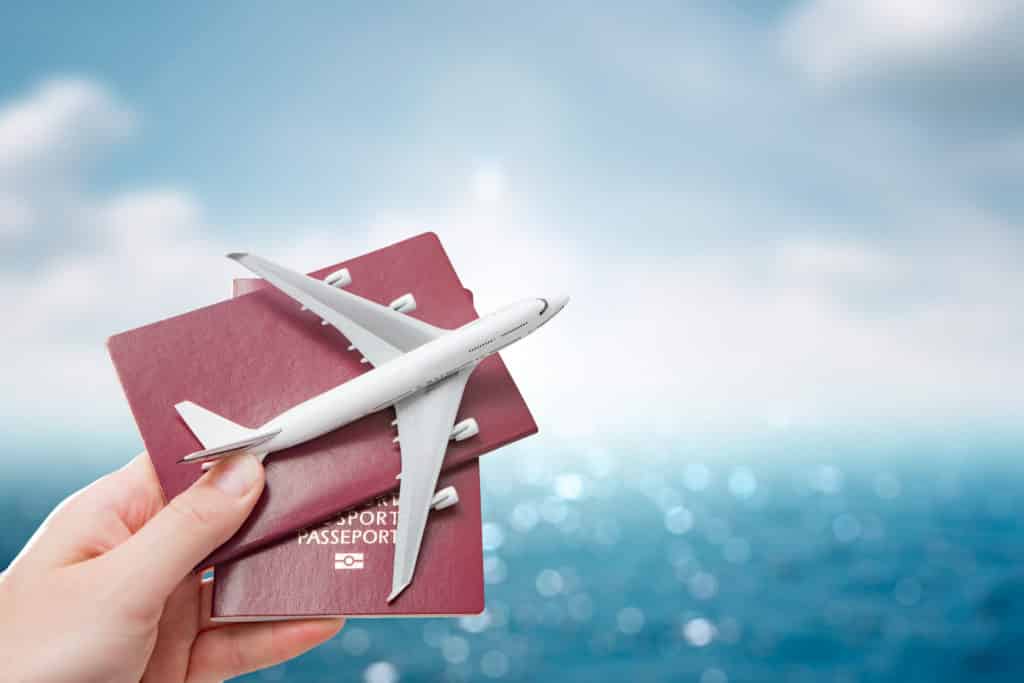 Image of an aeroplane with passports