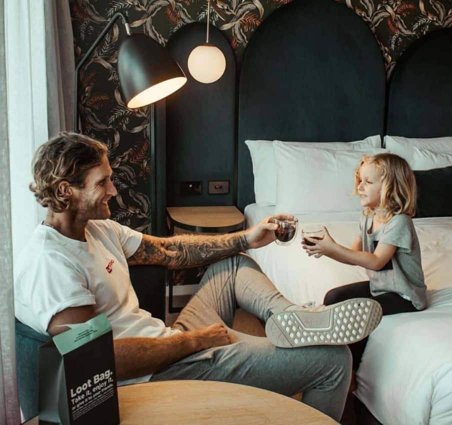 Dad and daughter at Ovolo Hotels on the father's day